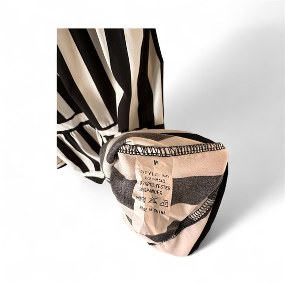 Black and White Striped Halter Dress - Picture 5 of 5